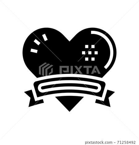 heart with ribbon logo glyph icon vector illustration heart with ribbon logo glyph icon vector illustration 71258492