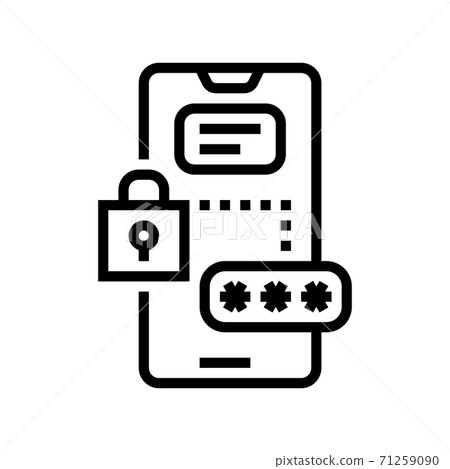 smartphone password line icon vector illustration sign smartphone password line icon vector illustration sign 71259090