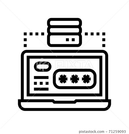 server laptop password entry line icon vector illustration server laptop password entry line icon vector illustration 71259093