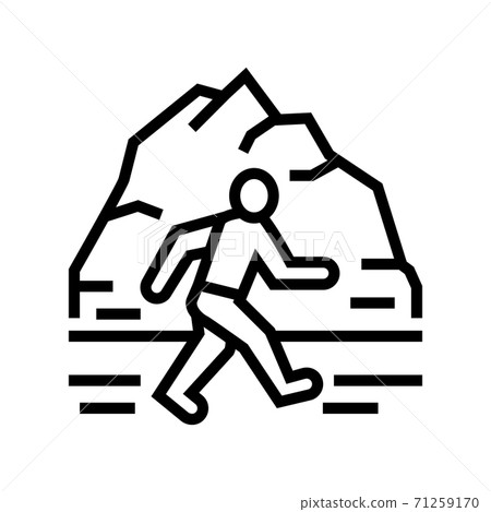 winter running line icon vector illustration sign 71259170