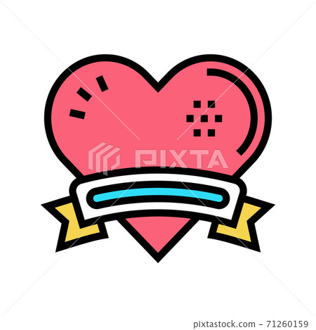 heart with ribbon logo color icon vector illustration heart with ribbon logo color icon vector illustration 71260159