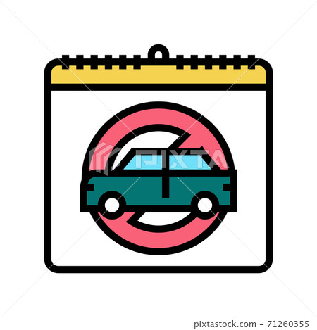 world car-free day color icon vector illustration 71260355