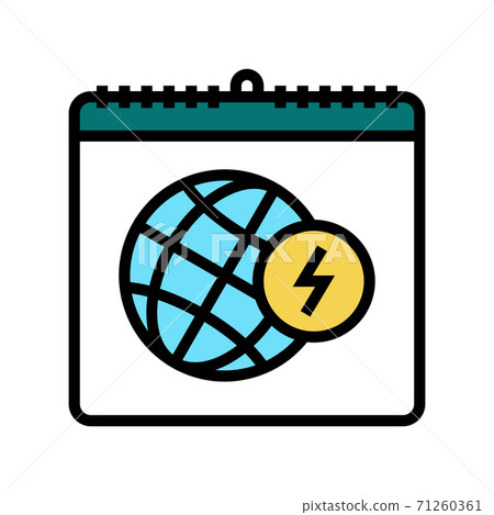earth day color icon vector illustration sign 71260361