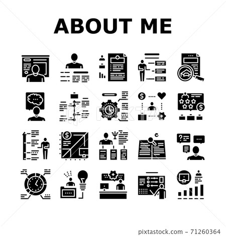About Me Presentation Collection Icons Set Vector About Me Presentation Collection Icons Set Vector 71260364