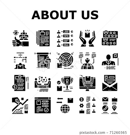 About Us Presentation Collection Icons Set Vector 71260365