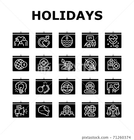 World Holidays Event Collection Icons Set Vector World Holidays Event Collection Icons Set Vector 71260374