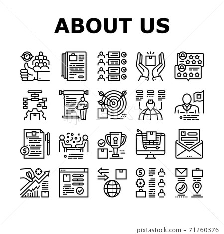 About Us Presentation Collection Icons Set Vector About Us Presentation Collection Icons Set Vector 71260376