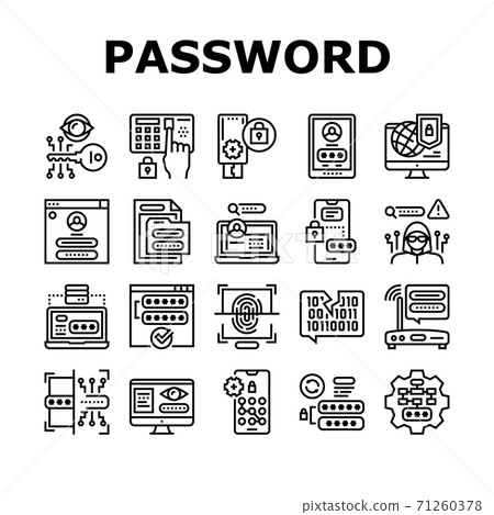 Password Protection Collection Icons Set Vector Illustration Password Protection Collection Icons Set Vector Illustration 71260378
