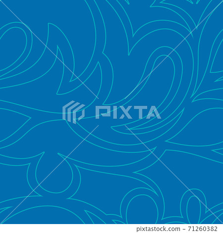 Vector seamless pattern of abstract shapes in a linear style of turquoise color isolated on a blue background.Blank for decoration.Print for fabrics and wrapping paper. 71260382