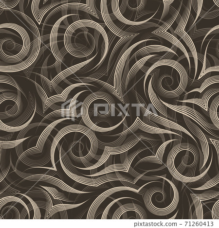 Seamless vector pattern of smooth lines drawn... - Stock Illustration ...