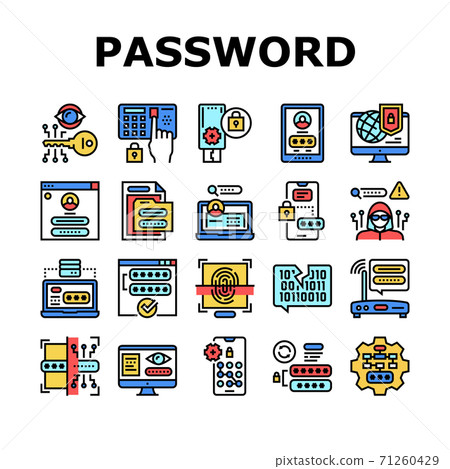 Password Protection Collection Icons Set Vector Illustration Password Protection Collection Icons Set Vector Illustration 71260429