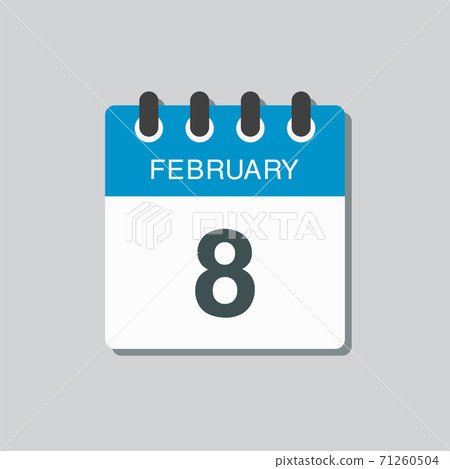 Icon day date 8 February, template calendar page 71260504