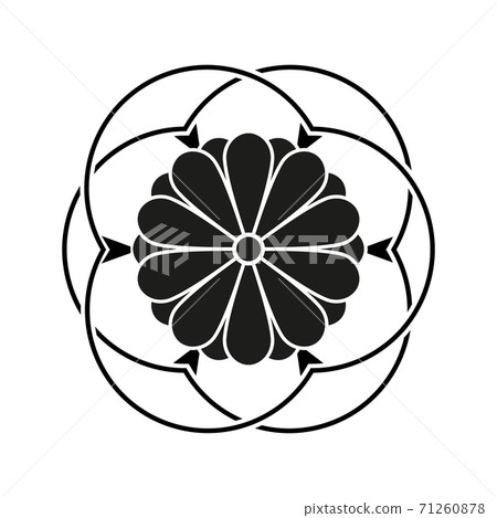 Japanese style design flower Sign, Royal symbol 71260878