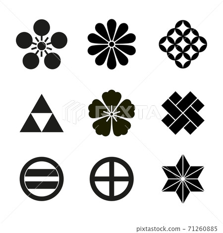 Japanese Signs symbols set or collection on white 71260885
