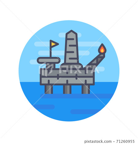 oil drilling platform, offshore rig illustration oil drilling platform, offshore rig illustration 71260955