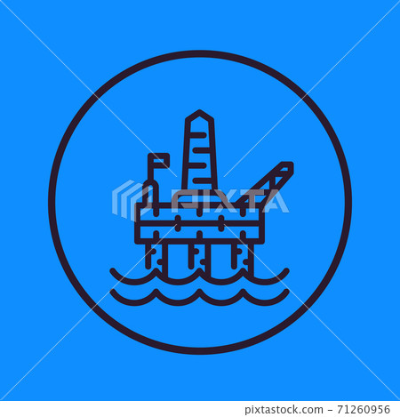 oil and gas drilling platform line icon oil and gas drilling platform line icon 71260956