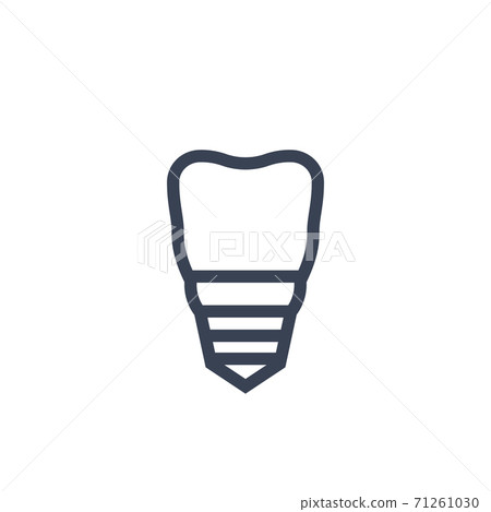 Tooth Dental Implant Icon On White Stock Illustration 71261030 Pixta