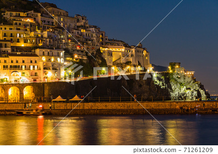 Italy night Amalfi cityscape 71261209