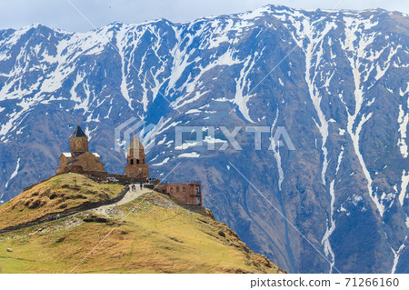 Gergeti Trinity Church (Tsminda Sameba), Holy Trinity Church near the village of Gergeti in Caucasian mountains, Georgia 71266160