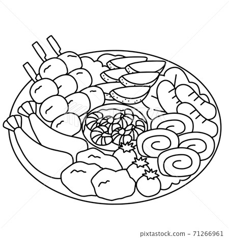 Hors d'oeuvre cute line art 71266961