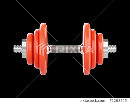 3D rendering Dumbbells for sports isolated on black background 71268525