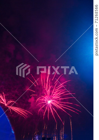 Colorful fireworks light up to the sky with Christmas & New Year Festival, Thailand Beautiful firework for New Year Celebration. .Abstract color firework background with copy space for text Colorful fireworks light up to the sky with Christmas & New Year Festival, Thailand Beautiful firework for New Year Celebration. .Abstract color firework background with copy space for text 71268566