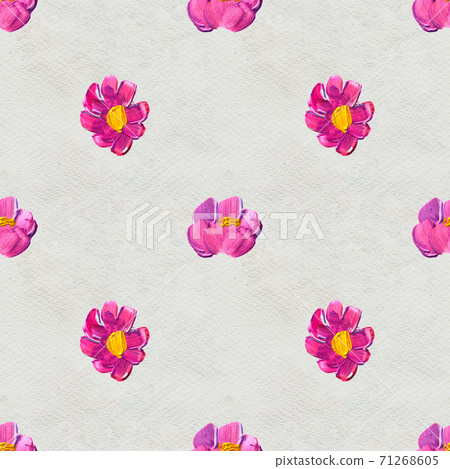Seamless pattern with flowers. Watercolor or acrylic painting. Hand drawn floral background. Seamless pattern with flowers. Watercolor or acrylic painting. Hand drawn floral background. 71268605
