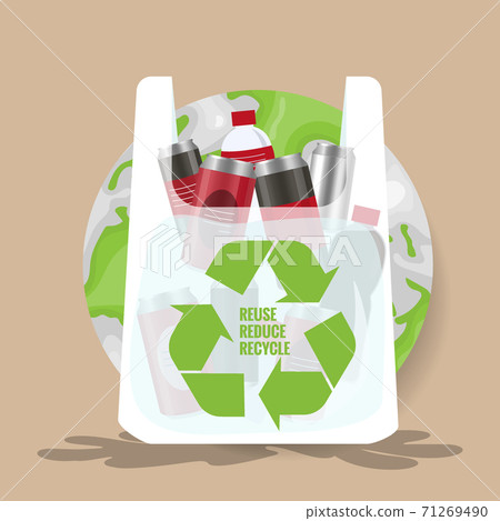a plastic bag. Ecology conversation. Vector illustration a plastic bag. Ecology conversation. Vector illustration 71269490