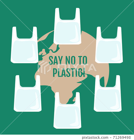Earth in a plastic bag. Ecology conversation. Vector illustration Earth in a plastic bag. Ecology conversation. Vector illustration 71269498