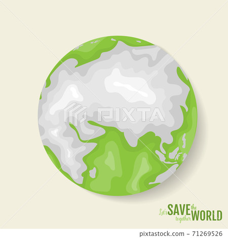 ECO FRIENDLY. Ecology concept with Green Eco Earth. Vector illustration ECO FRIENDLY. Ecology concept with Green Eco Earth. Vector illustration 71269526