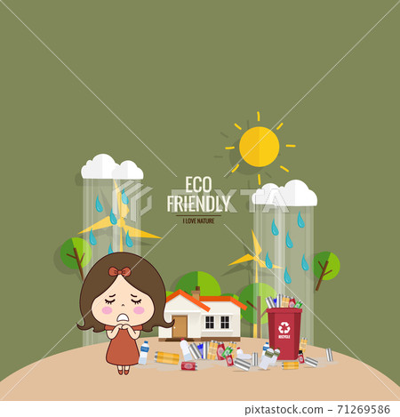 Garbage, environmental pollution concept. Vector illustration Garbage, environmental pollution concept. Vector illustration 71269586