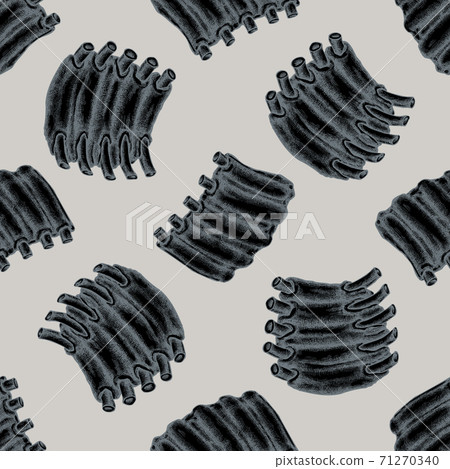 Seamless pattern with hand drawn stylized Pork... - Stock Illustration ...