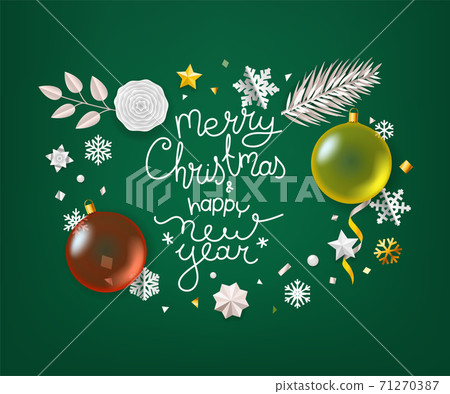 Merry Christmas and Happy New year greeting card 71270387