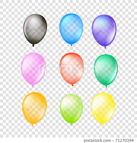 Air balloons vector collection isolated on transparent background 71270394