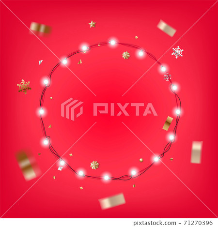Christmas illuminated garland vector illustration. Christmas card vector template 71270396
