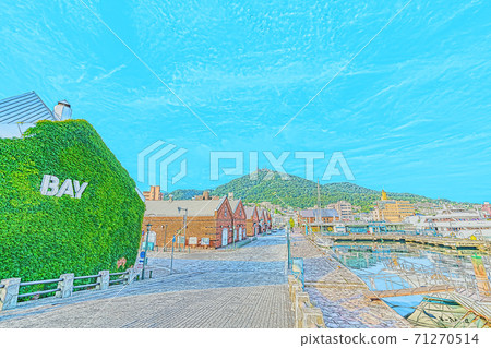 [Anime style] Scenery around Kanemori Red Brick Warehouse in Hakodate, Hokkaido 71270514