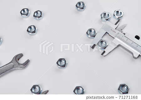 Vernier calipers with wrench and nuts. Vernier calipers with wrench and nuts. 71271168