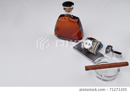 Top view luxury things as a symbol of success. Top view luxury things as a symbol of success. 71271205