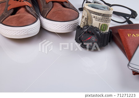 Rich traveler accessories and copy space. Rich traveler accessories and copy space. 71271223
