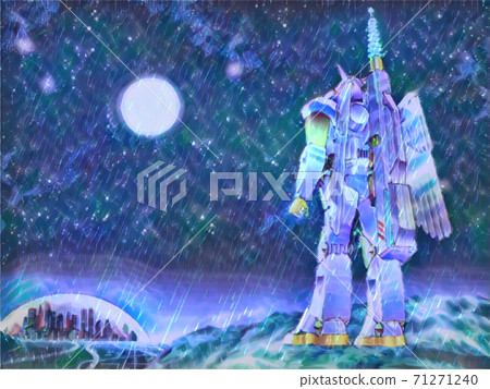 Patrol in the rain Future city 71271240