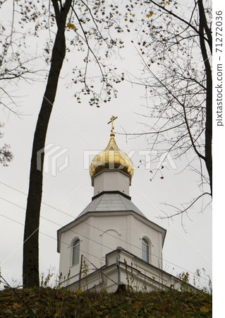 built at the turn of the 19th and 20th centuries in a style reminiscent of classicism, the Orthodox chapel dedicated to Saint Nicholas the Miracle Worker in Logoisk, Belarus 71272036