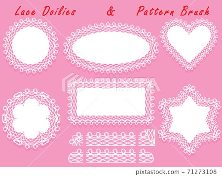 Set of lacy frames napkins and ribbon pattern brush. Set of lacy frames napkins and ribbon pattern brush. 71273108