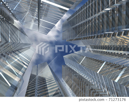 Image of a building town where the sky looking up is in the shape of a star CG illustration Image of a building town where the sky looking up is in the shape of a star CG illustration 71273176