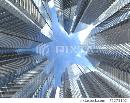 Image of a building town where the sky looking up is in the shape of a star CG illustration Image of a building town where the sky looking up is in the shape of a star CG illustration 71273192