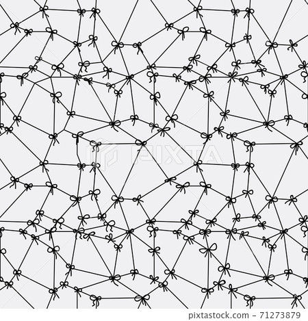 Seamless texture of black lace mesh with small bows. 71273879