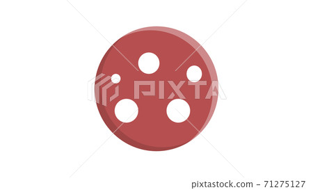 Round slice of sausage salami vector flat material Round slice of sausage salami vector flat material 71275127
