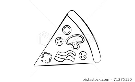 Pizza slice with pepperoni flat icon for apps 71275130