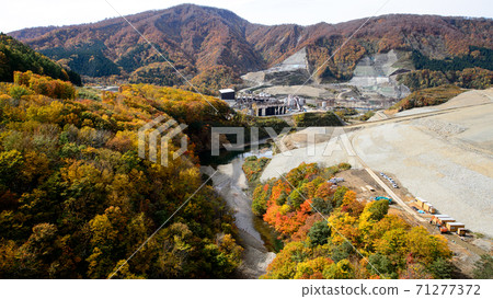 2020年10月秋田縣大壩建設工地 2020年10月秋田縣大壩建設工地 71277372