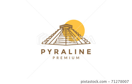 pyramid vintage line with sunset logo vector icon illustration pyramid vintage line with sunset logo vector icon illustration 71278007