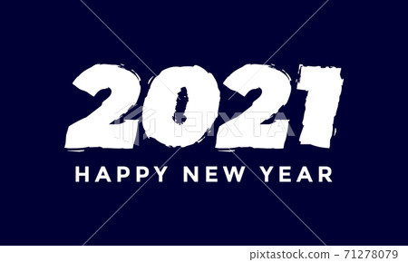 Happy New Year 21 Bold Brush Design Vector 插圖素材 圖庫